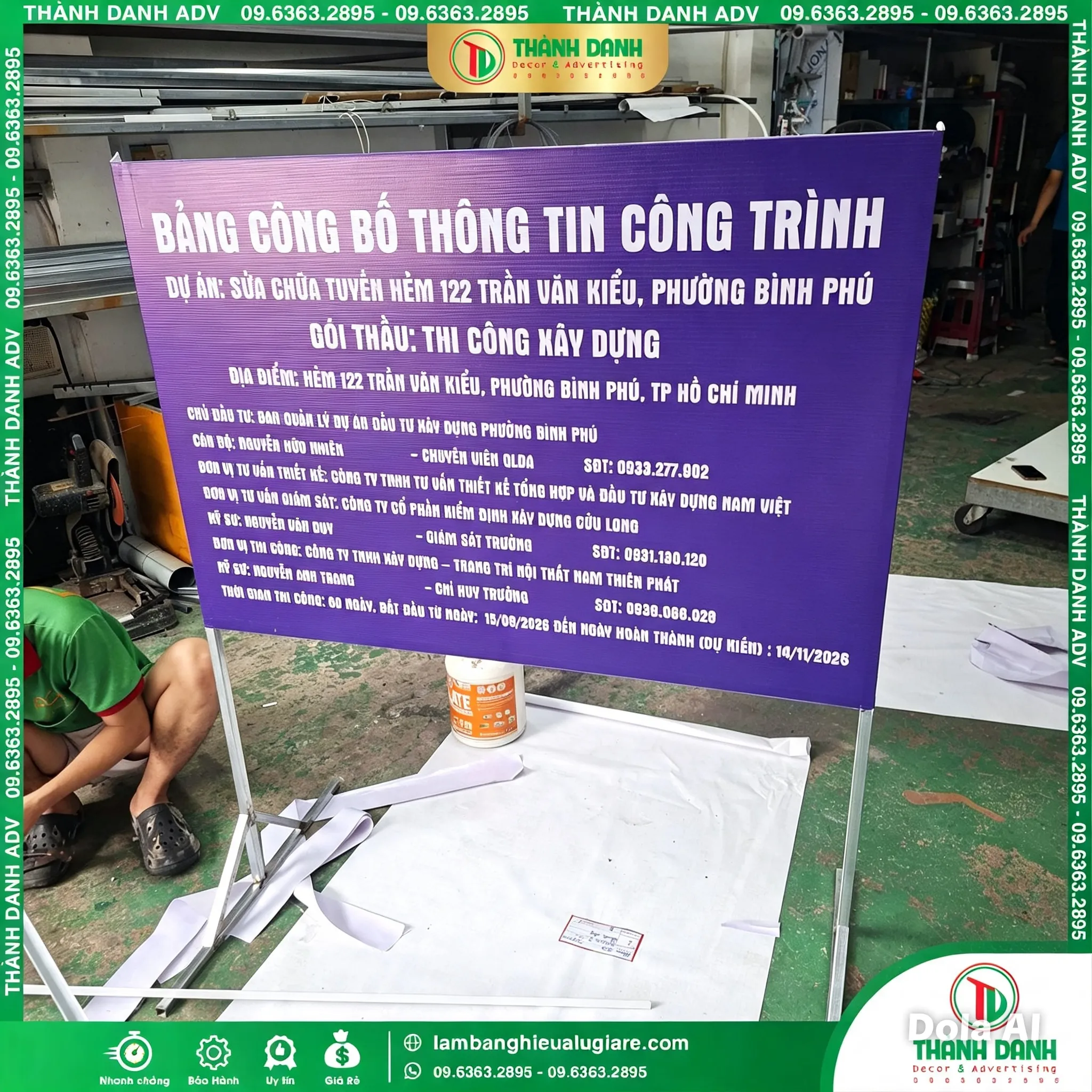 Bảng Chỉ Dẫn Công Trình – Mẫu Đẹp, Giá Tốt