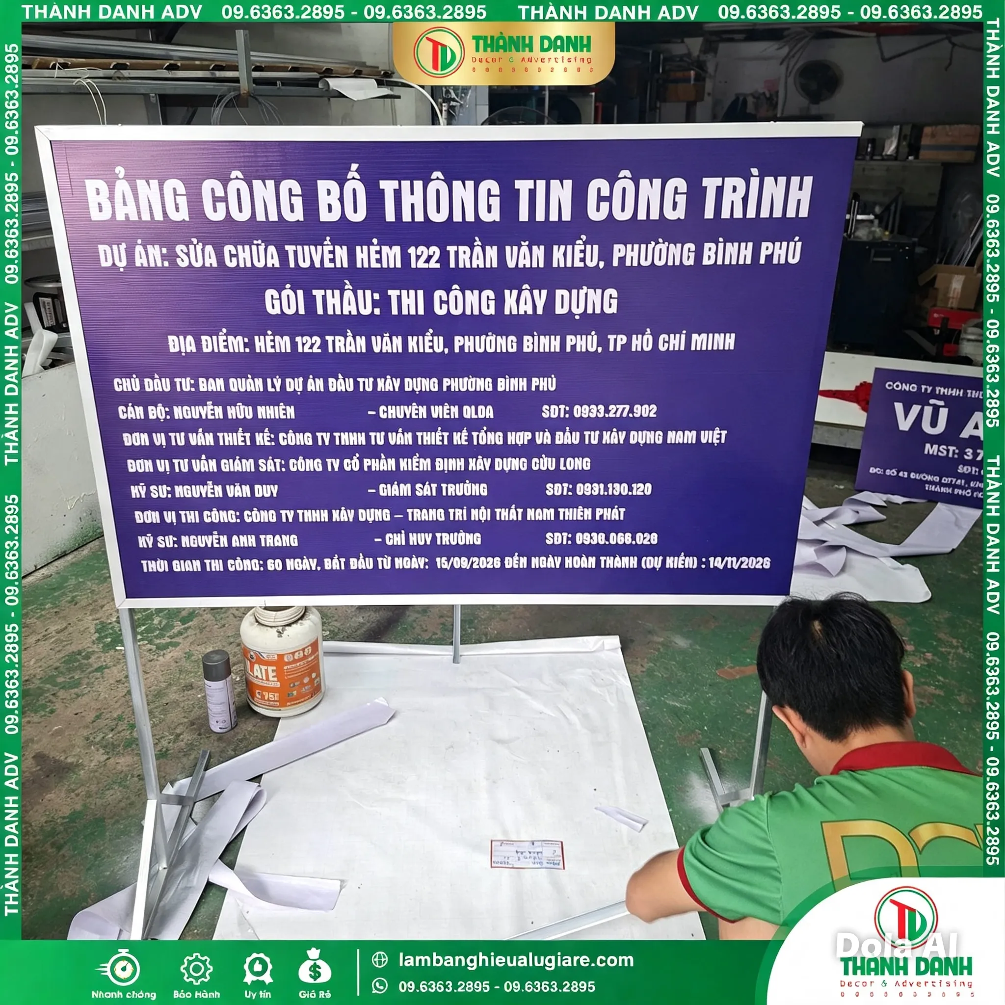 Bảng Chỉ Dẫn Công Trình – Mẫu Đẹp, Giá Tốt
