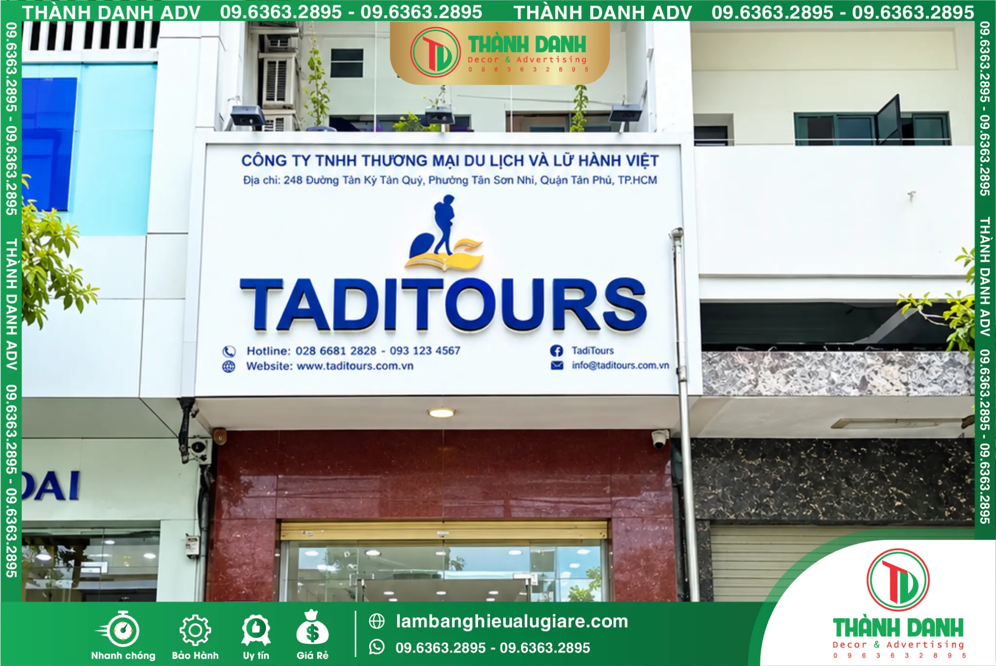Bảng hiệu Alu Tân Phú giá rẻ - Công Ty TNHH TADITOURS Lữ Hành Ta Đi