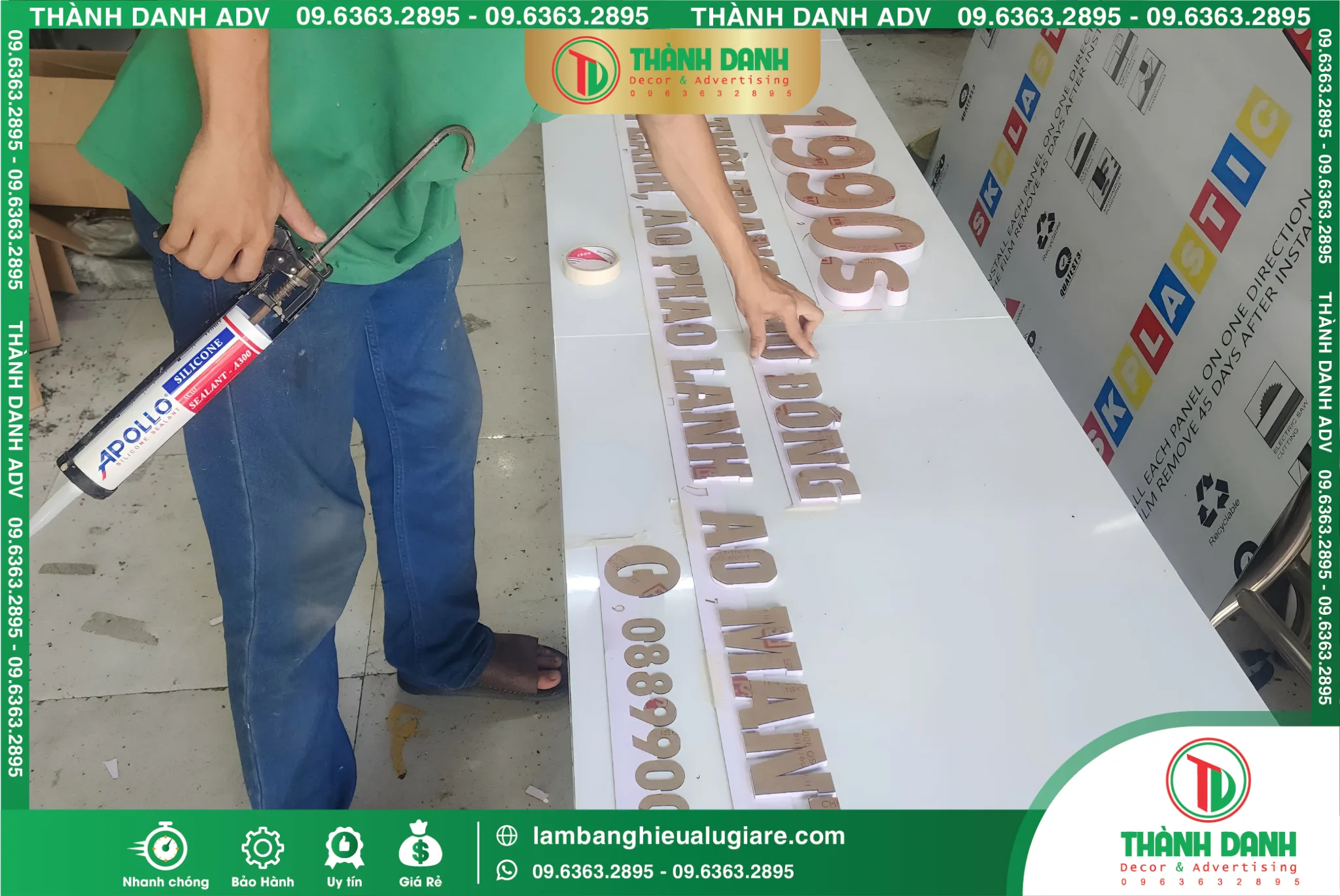 Bảng hiệu alu chữ nổi mica - Thiết kế đẹp với giá hợp lý