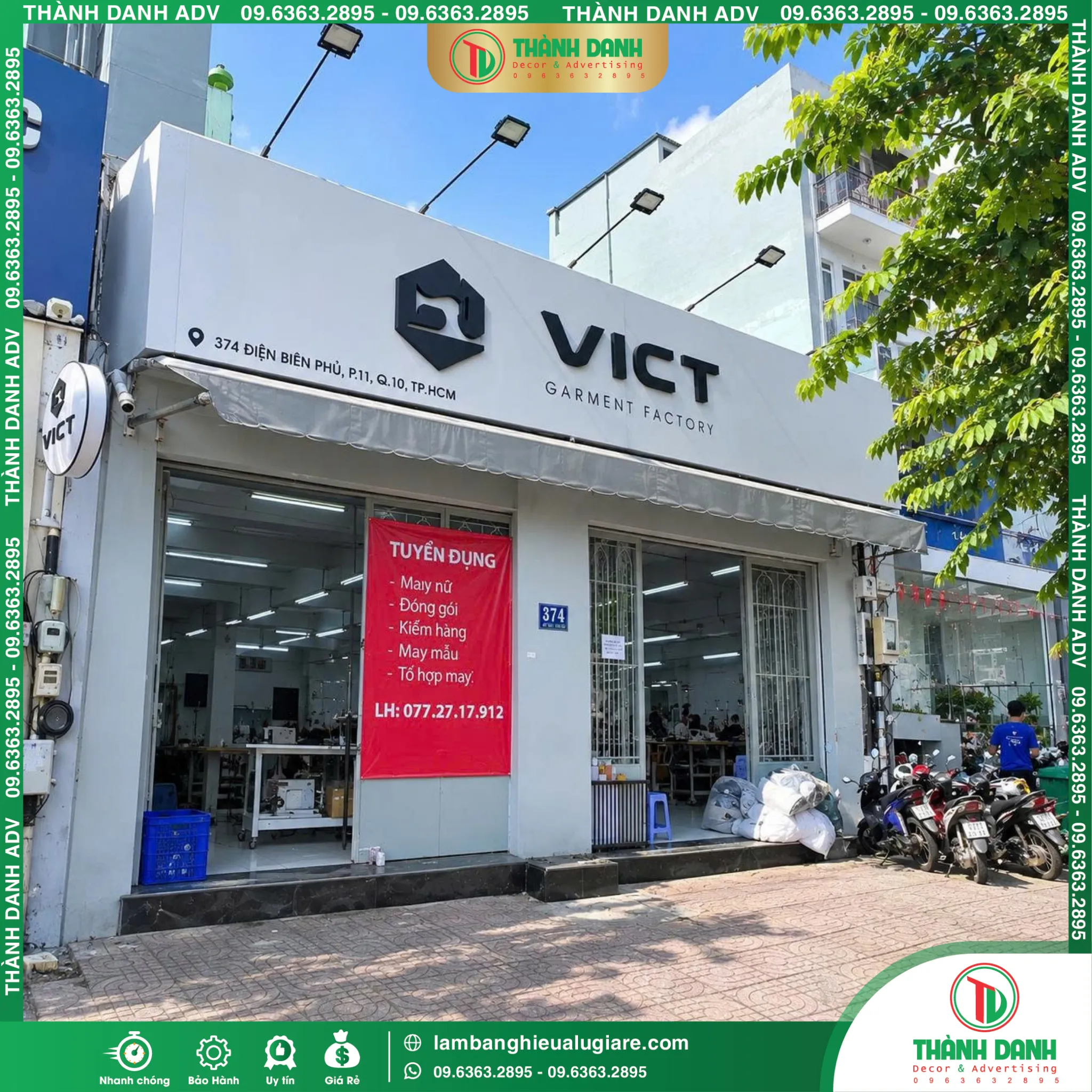 Bảng Hiệu Xưởng May Tân Phú VICT – Mẫu Đẹp, Giá Tốt