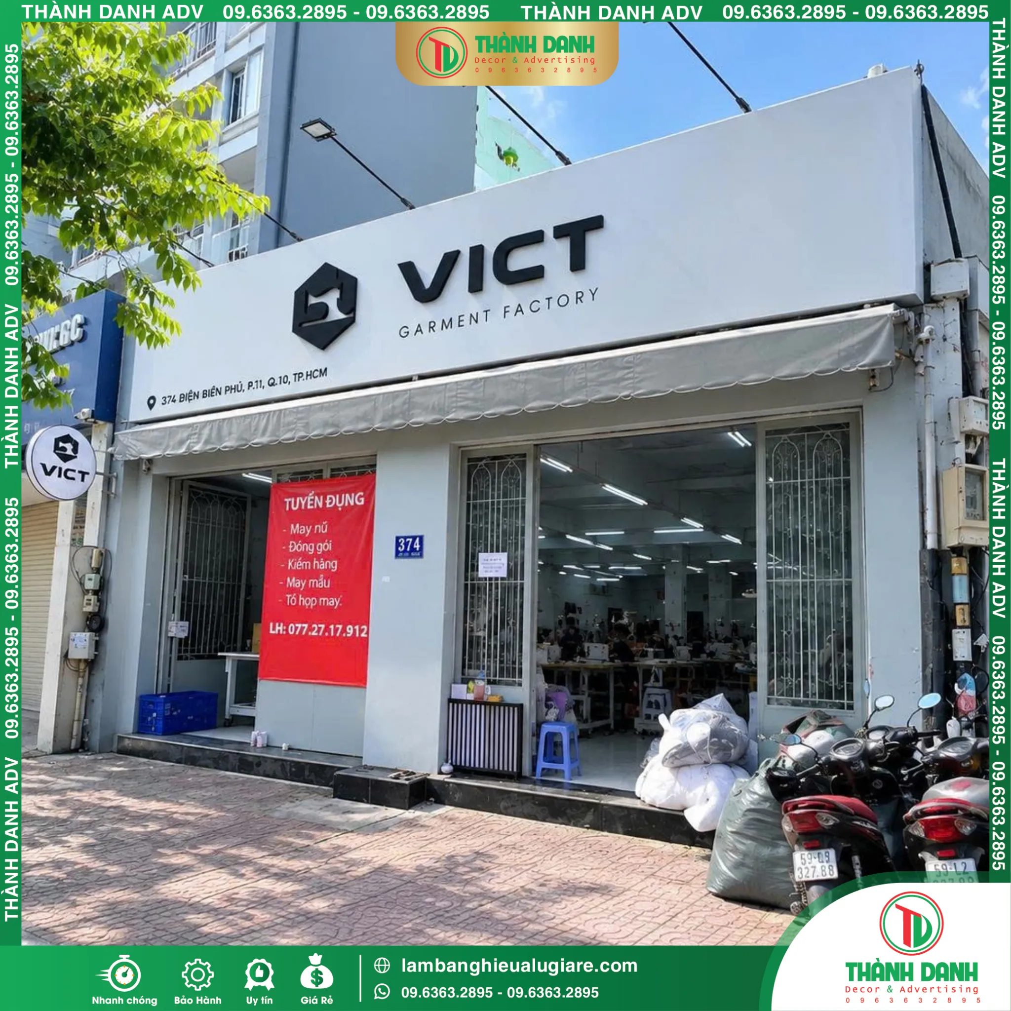 Bảng Hiệu Xưởng May Tân Phú VICT – Mẫu Đẹp, Giá Tốt