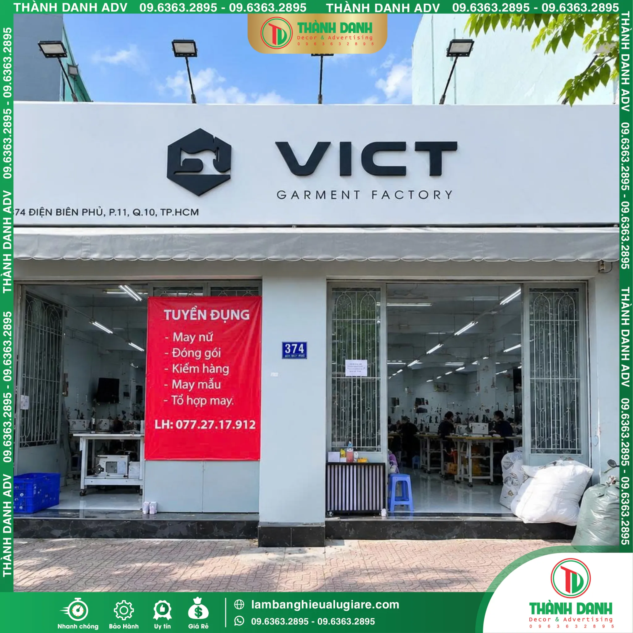 Bảng Hiệu Xưởng May Tân Phú VICT – Mẫu Đẹp, Giá Tốt