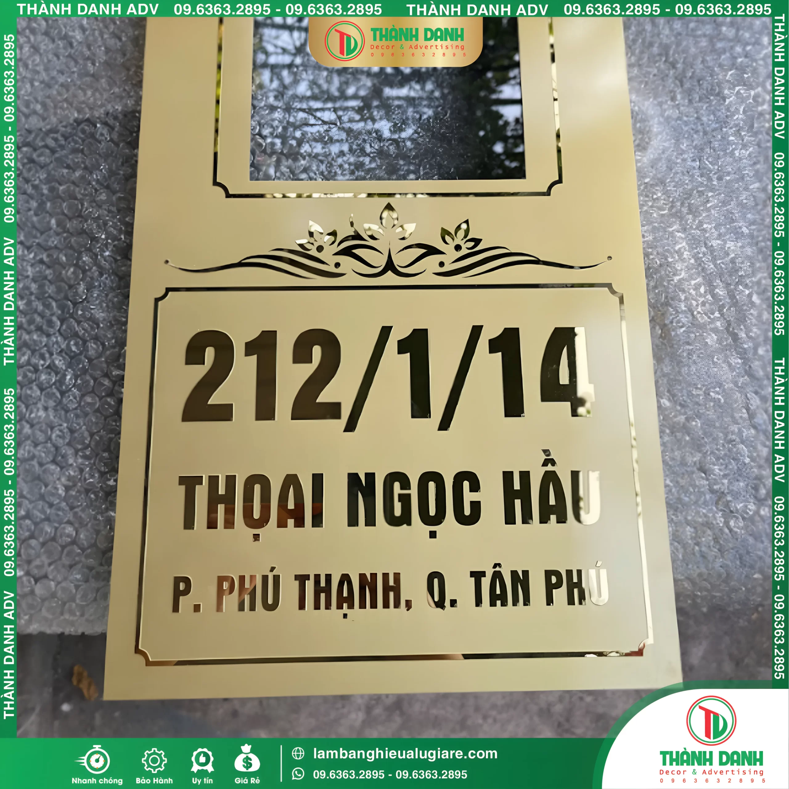 Bảng Số Nhà Inox Quận Tân Phú – Gia Công Theo Kích Thước