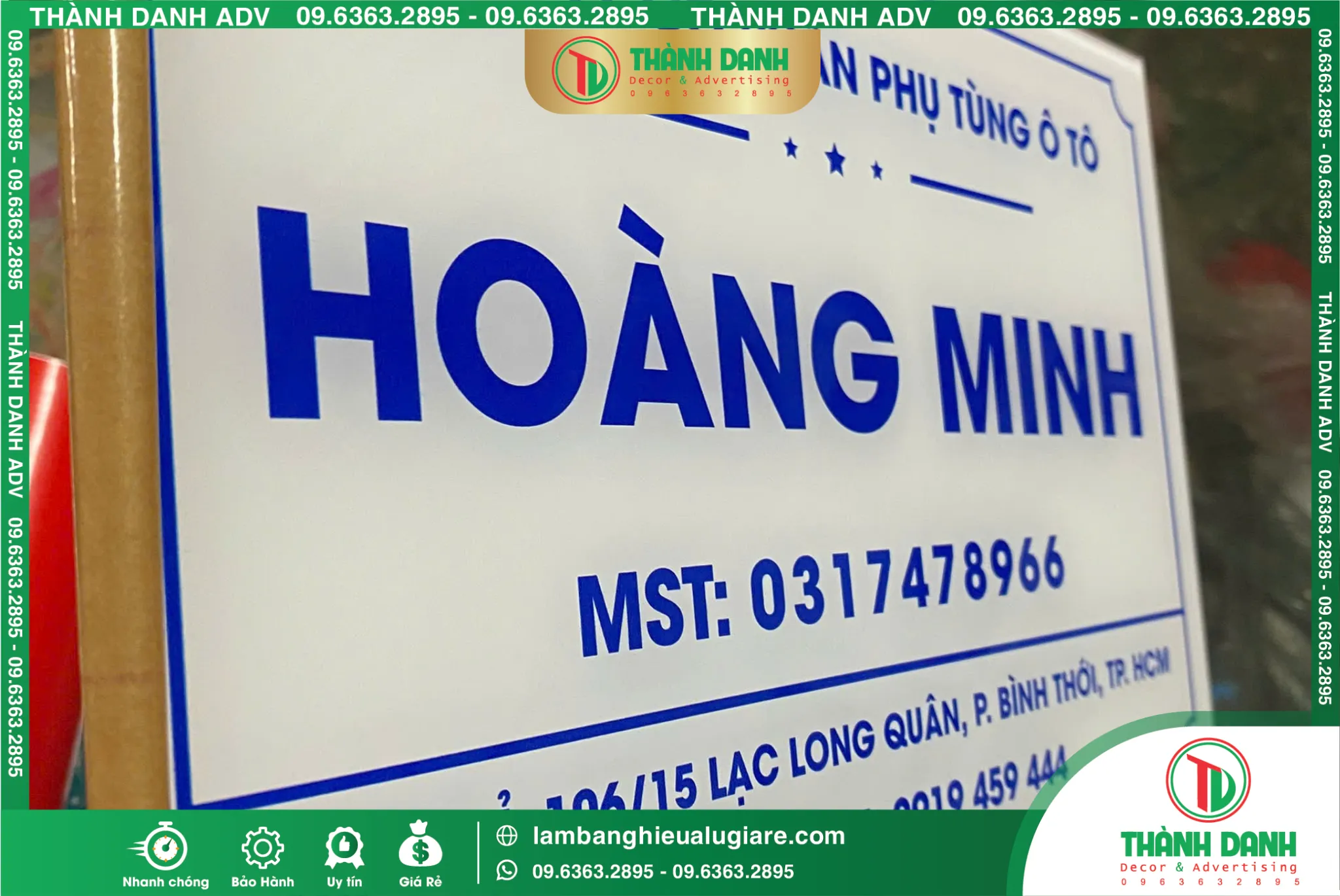 Bảng Tên Công Ty Phụ Tùng Ô Tô Hoàng Minh Tân Phú – Mẫu Đẹp, Giá Tốt