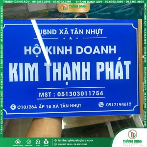 Bảng Tên Hộ Kinh Doanh Long An Kim Thạnh Phát – Mẫu Đẹp, Giá Tốt