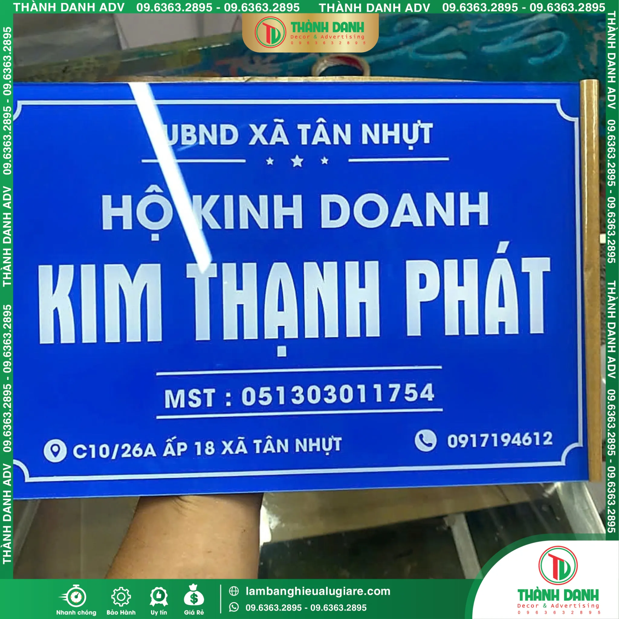 Bảng Tên Hộ Kinh Doanh Long An Kim Thạnh Phát – Mẫu Đẹp, Giá Tốt