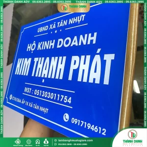 Bảng Tên Hộ Kinh Doanh Long An Kim Thạnh Phát – Mẫu Đẹp, Giá Tốt
