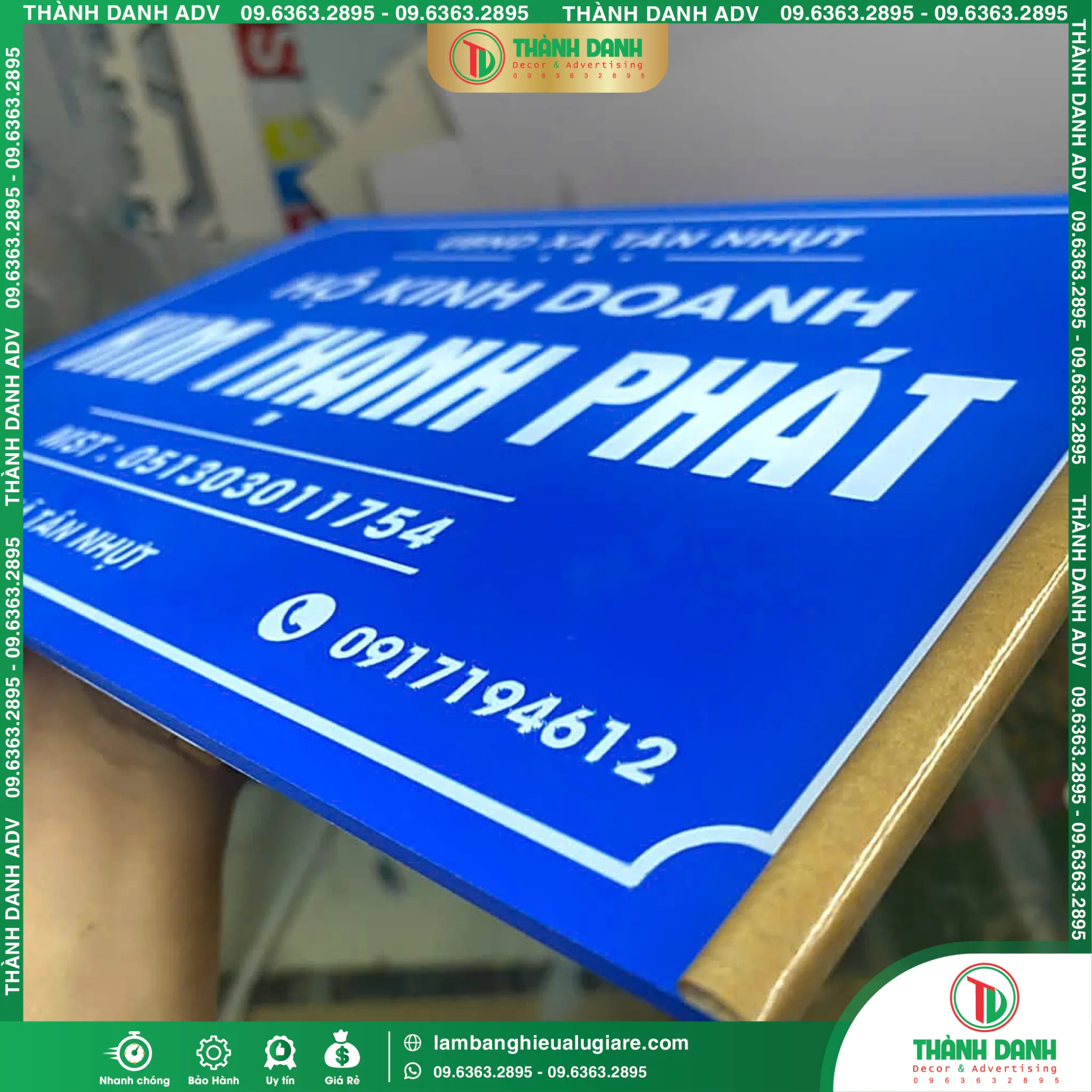 Bảng Tên Hộ Kinh Doanh Long An Kim Thạnh Phát – Mẫu Đẹp, Giá Tốt