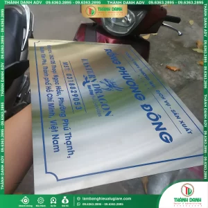Bảng Tên Inox In UV Công Ty Rồng Phương Đông Tân Phú – Mẫu Đẹp, Giá Tốt