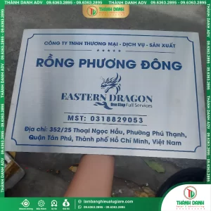 Bảng Tên Inox In UV Công Ty Rồng Phương Đông Tân Phú – Mẫu Đẹp, Giá Tốt