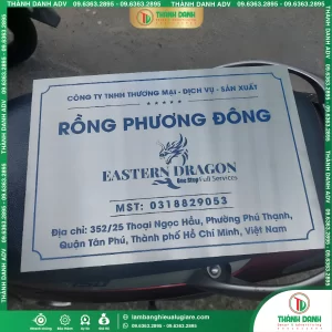 Bảng Tên Inox In UV Công Ty Rồng Phương Đông Tân Phú – Mẫu Đẹp, Giá Tốt