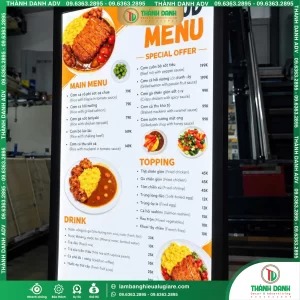 Hộp Đèn Siêu Mỏng Food Menu – Mẫu Đẹp, Giá Tốt