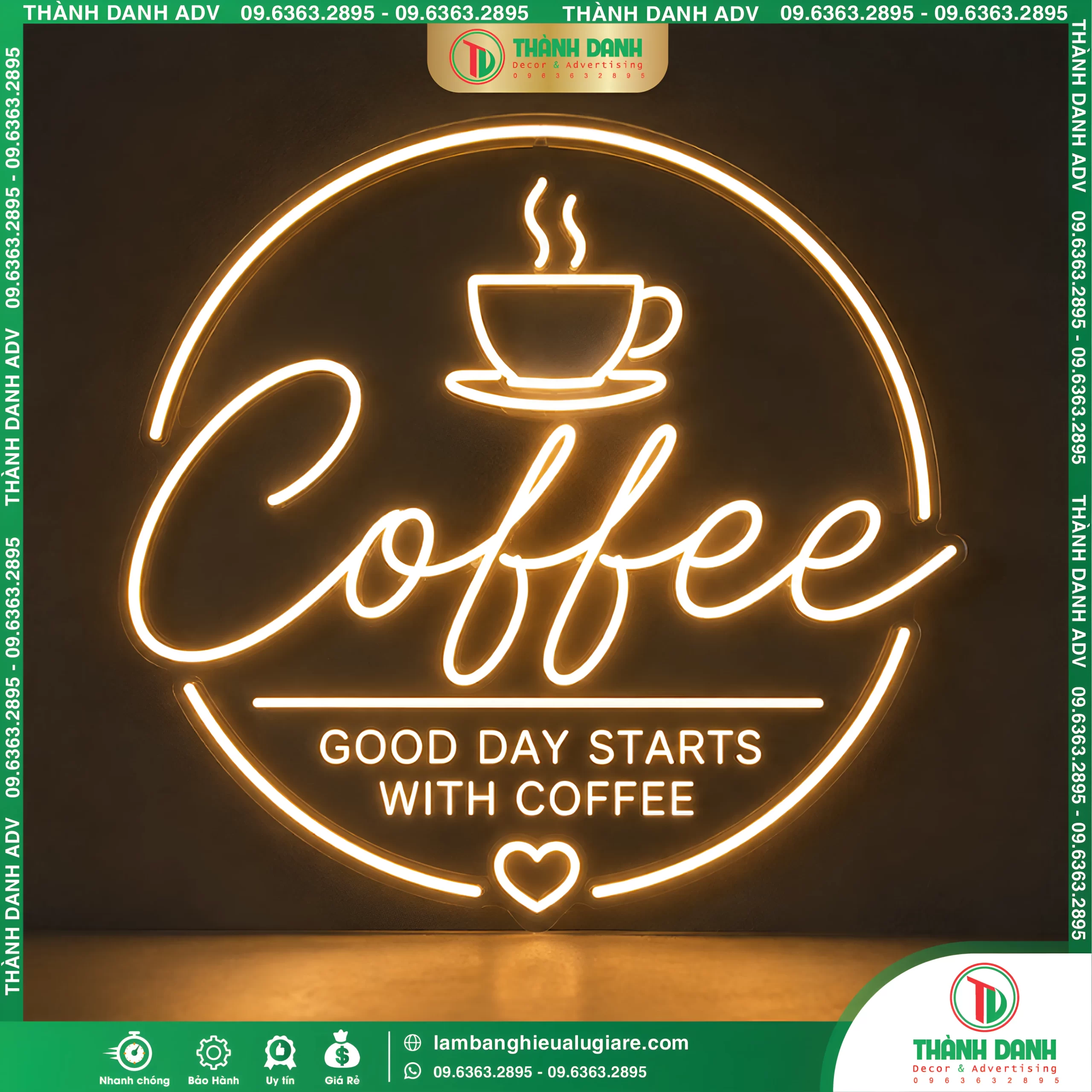 LED Neon Sign dành cho quán Cafe Đẹp, Giá Tốt – Thiết Kế Theo Yêu Cầu