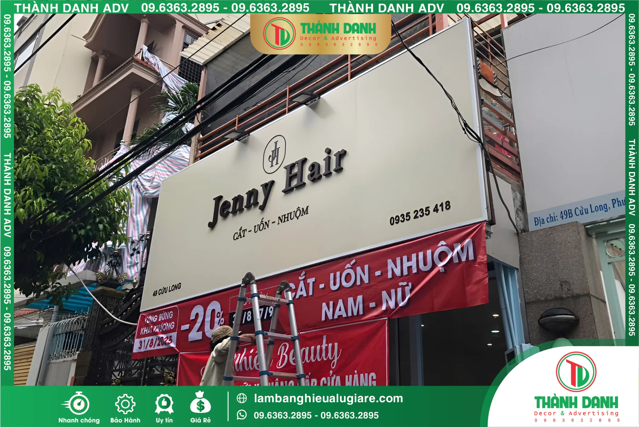 Địa chỉ làm bảng hiệu alu tiệm tóc Tân Bình
