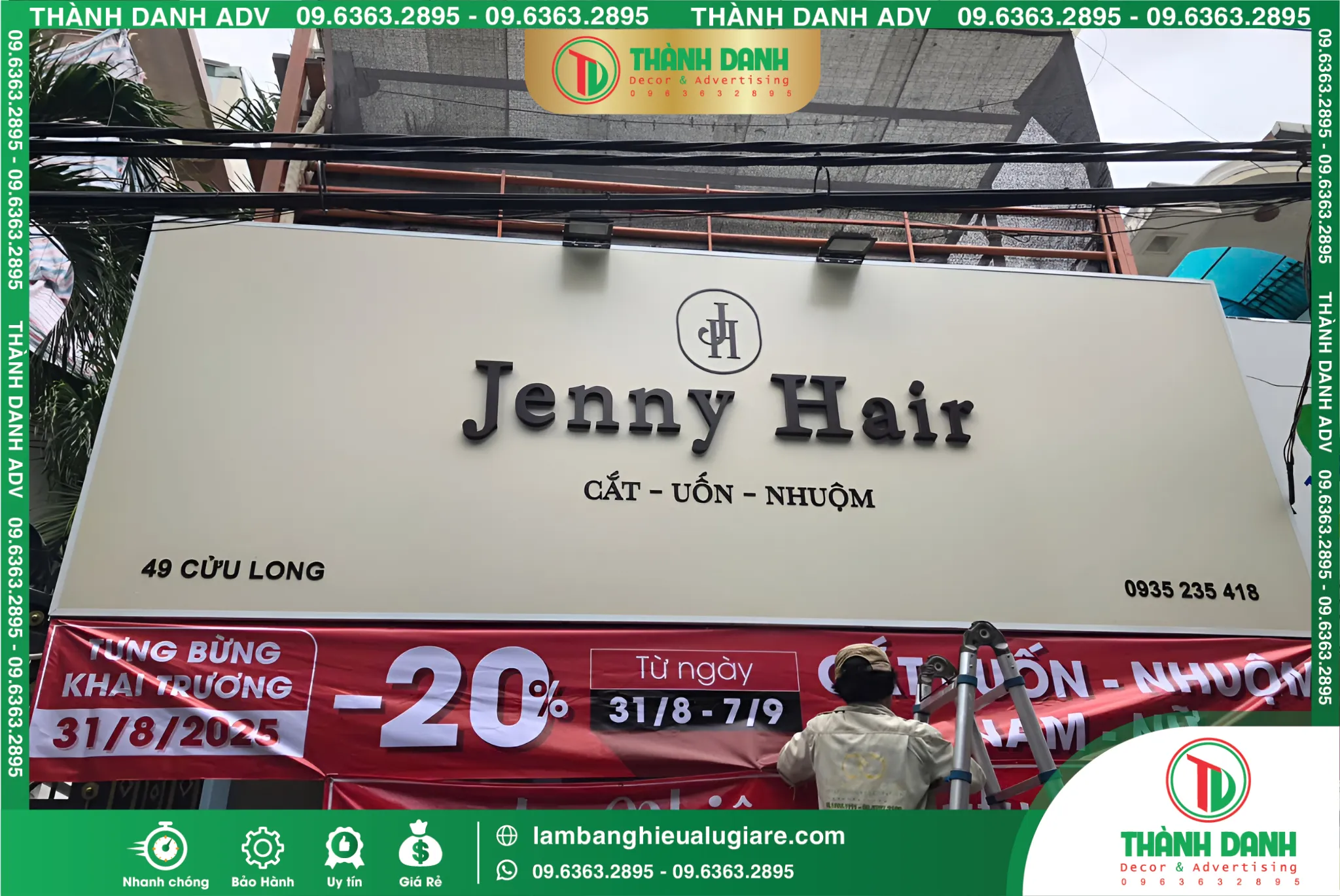 Địa chỉ làm bảng hiệu alu tiệm tóc Tân Bình