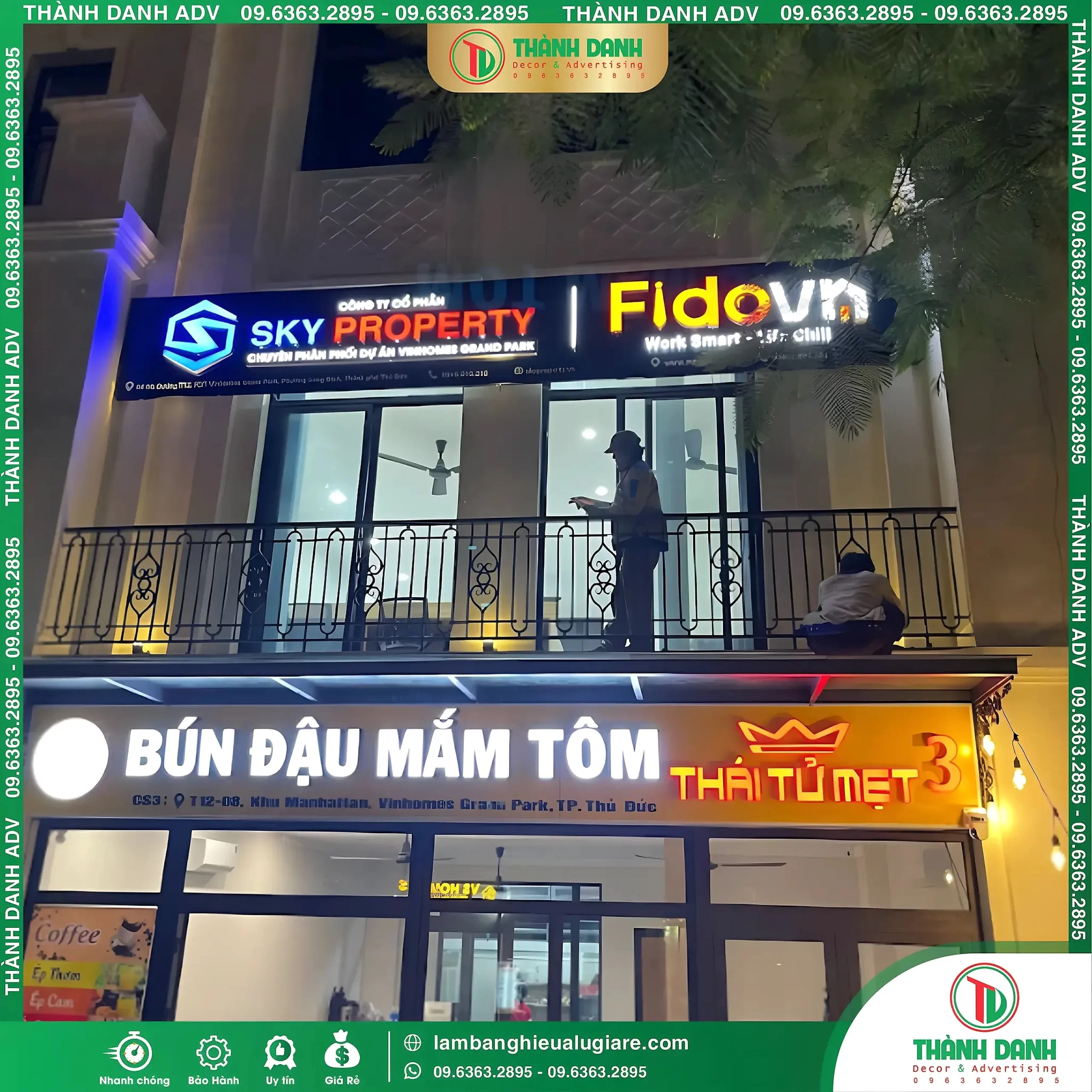 Làm Bảng Hiệu Alu Quận Thủ Đức Cho Quán Bún Đậu Mắm Tôm