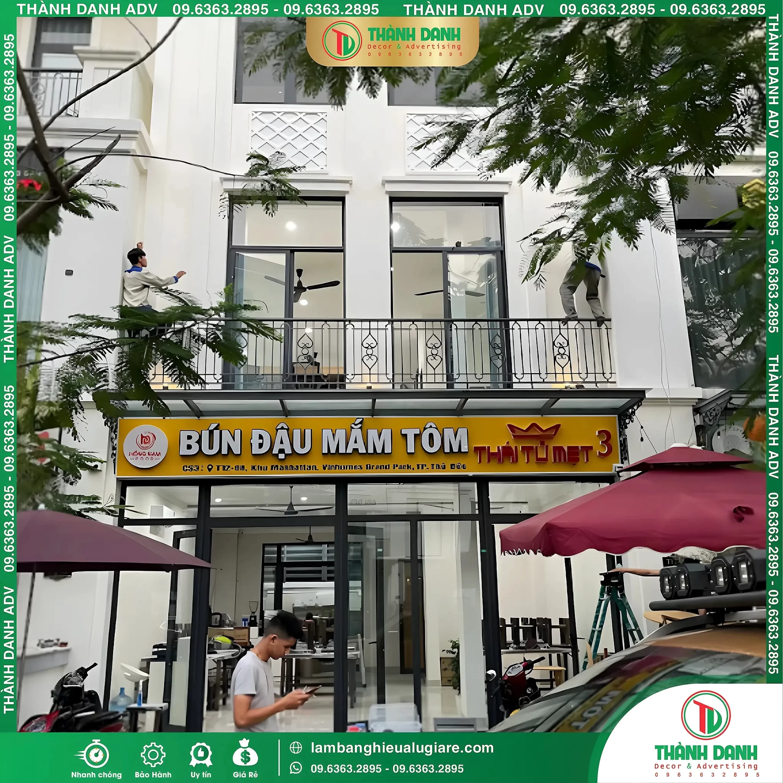 Làm Bảng Hiệu Alu Quận Thủ Đức Cho Quán Bún Đậu Mắm Tôm