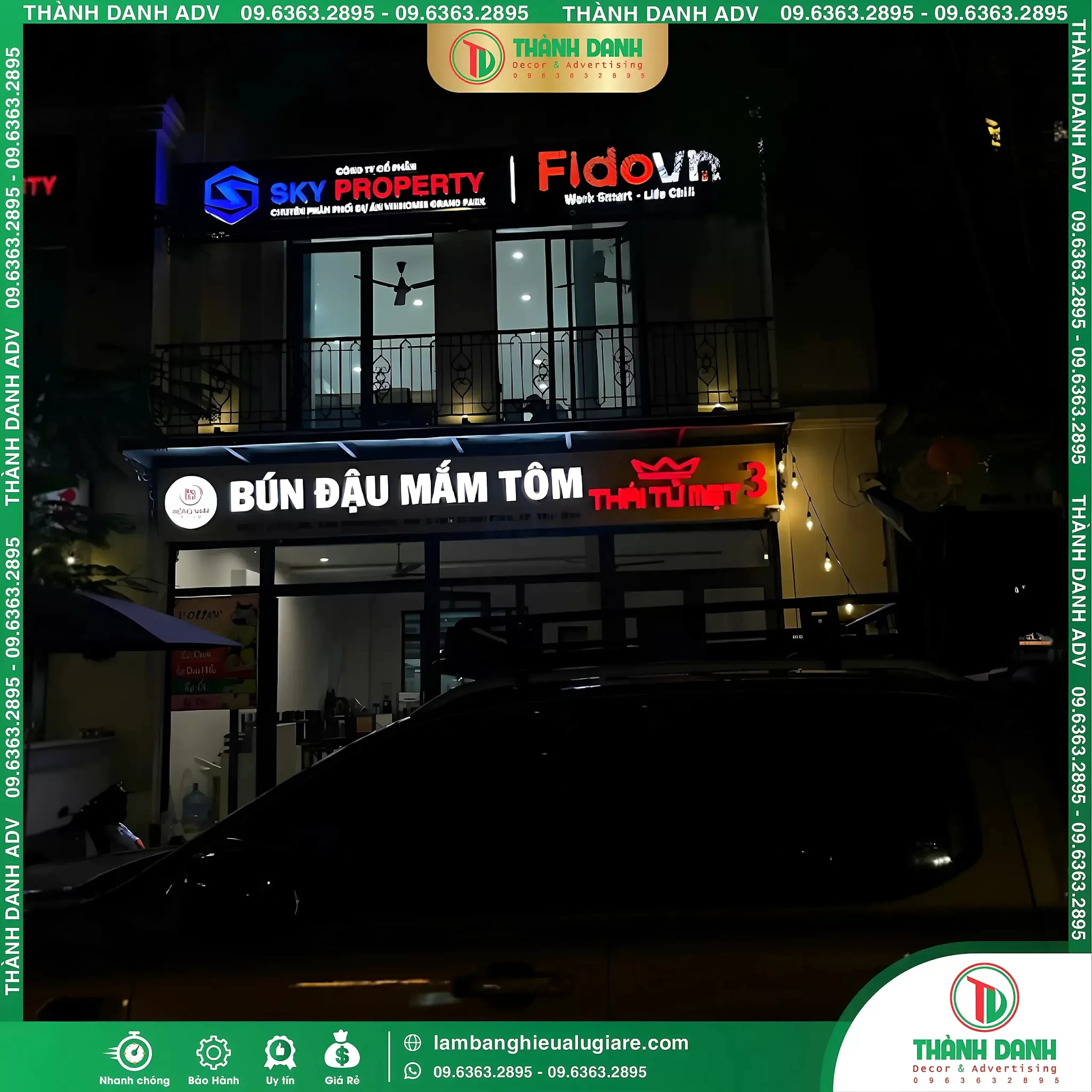 Làm Bảng Hiệu Alu Quận Thủ Đức Cho Quán Bún Đậu Mắm Tôm