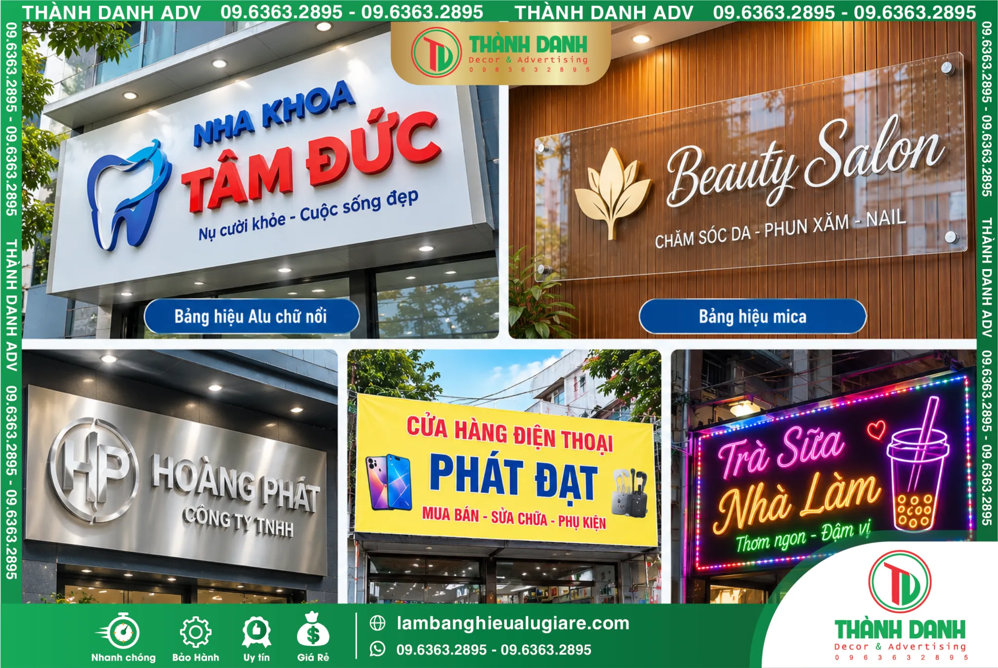 Những loại bảng hiệu được sử dụng phổ biến