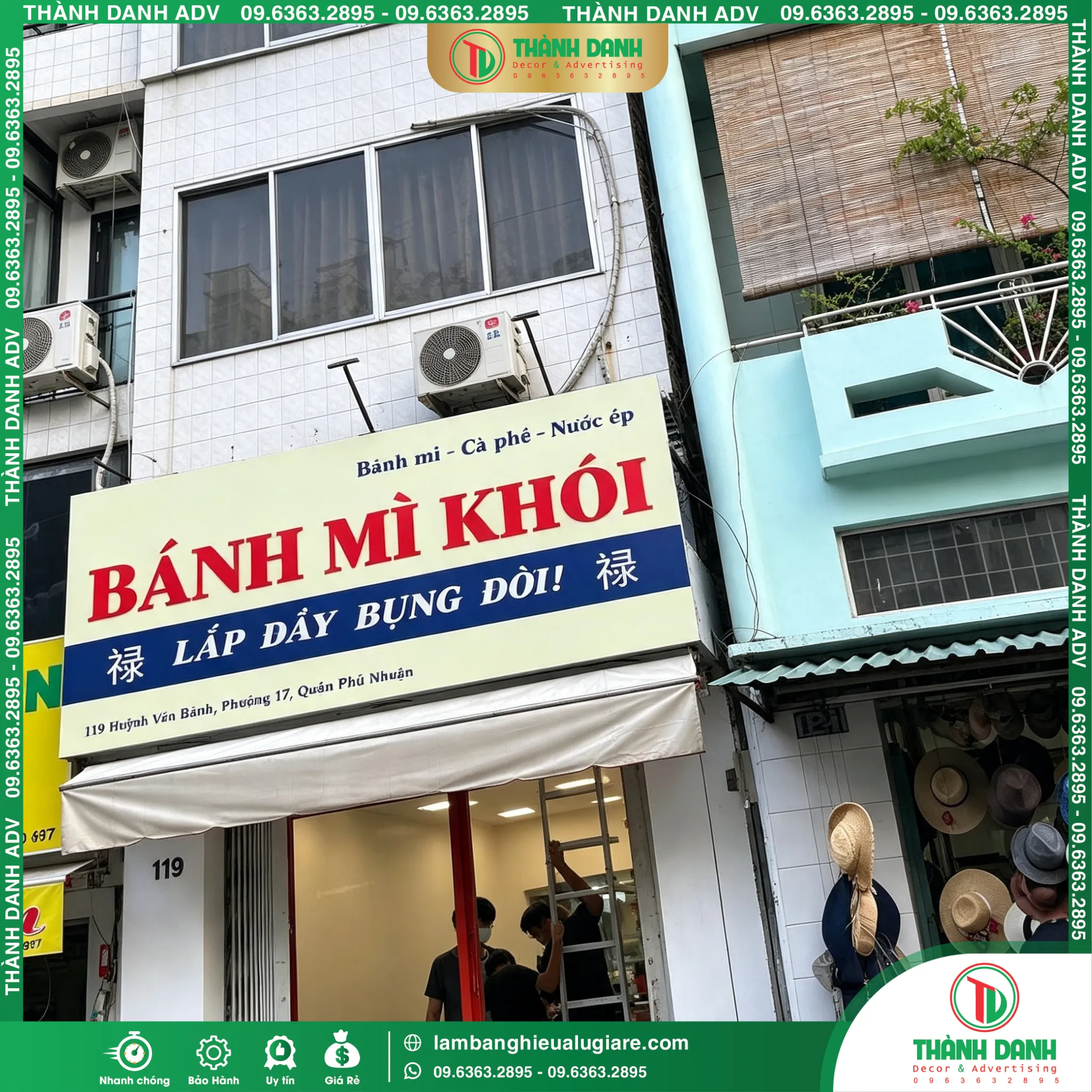 Làm Bảng Alu Dán Decal Tiệm Bánh Mì Quận Phú Nhuận
