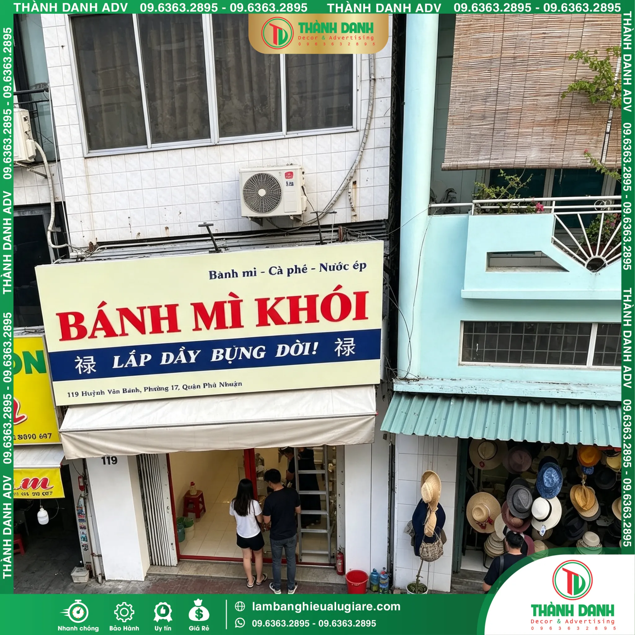 Làm Bảng Alu Dán Decal Tiệm Bánh Mì Quận Phú Nhuận