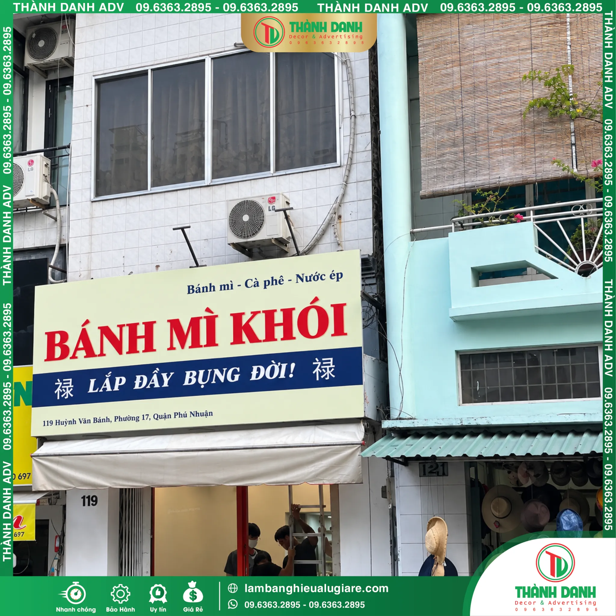 Làm Bảng Alu Dán Decal Tiệm Bánh Mì Quận Phú Nhuận