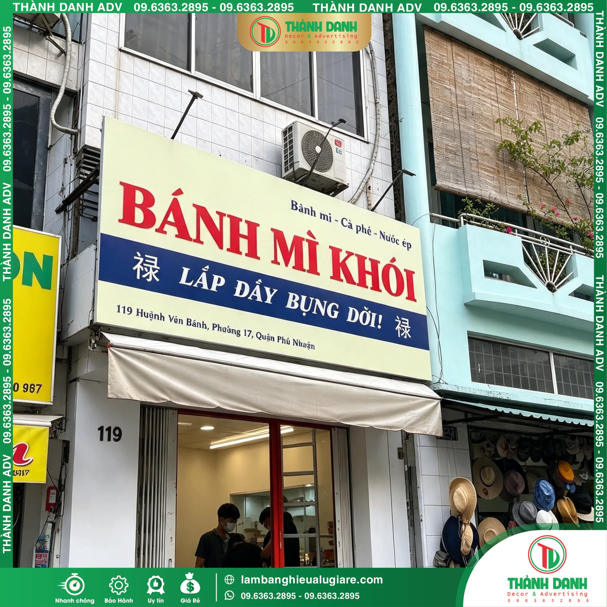 Làm Bảng Alu Dán Decal Tiệm Bánh Mì Quận Phú Nhuận