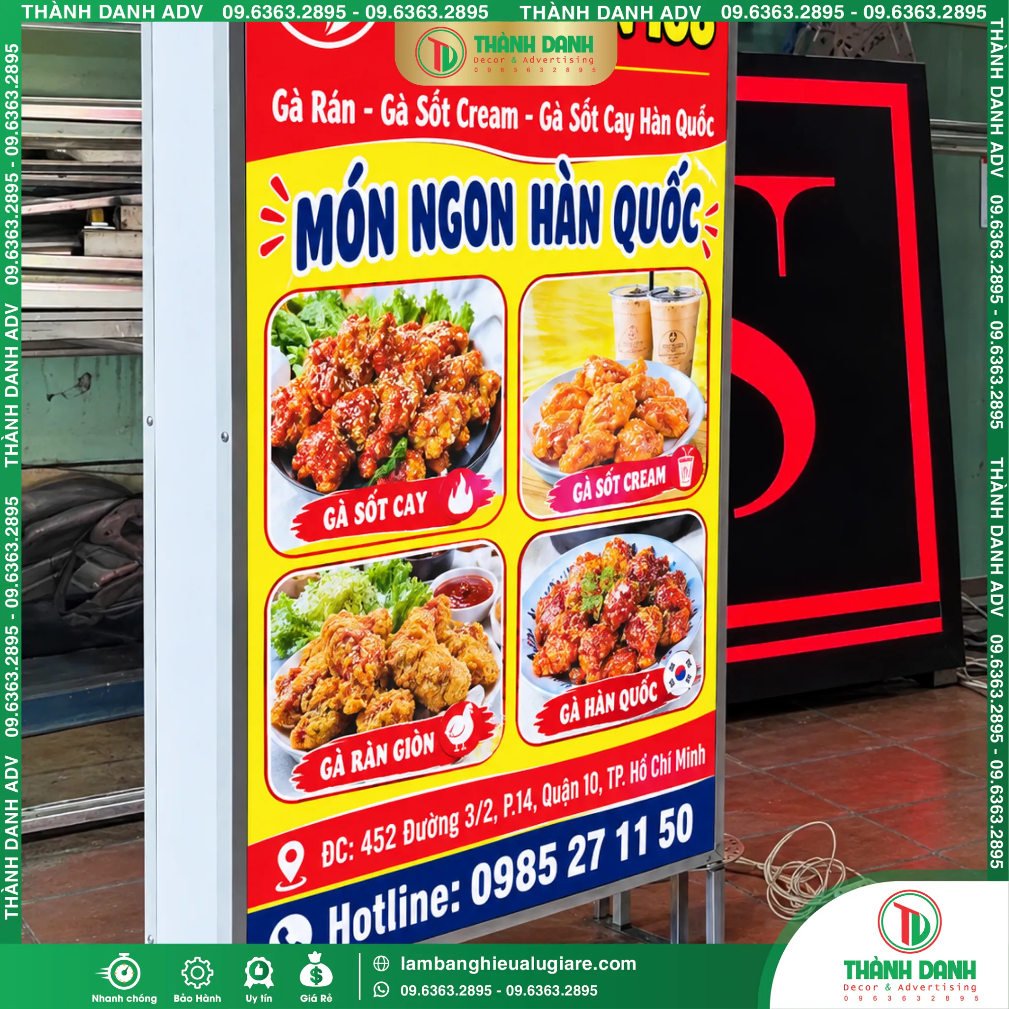 Hộp Đèn Bạt Quận 10 Tiệm Gà Rán Giá Rẻ