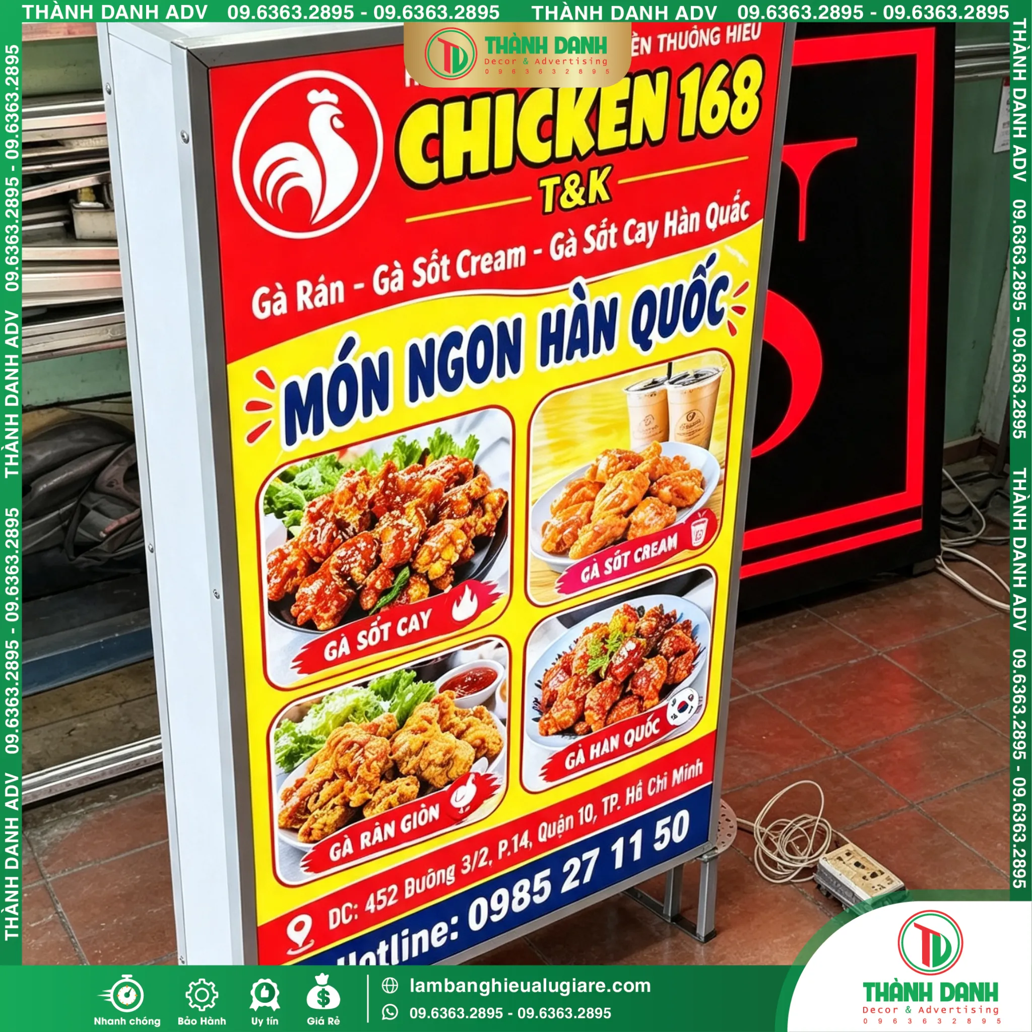Hộp Đèn Bạt Quận 10 Tiệm Gà Rán Giá Rẻ