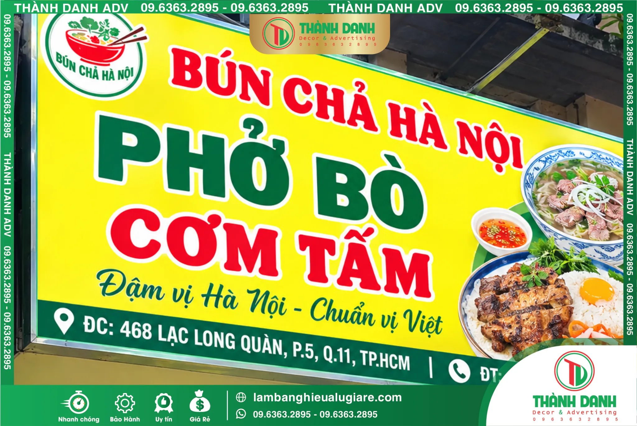 Bảng Bạt Quận 11 Bún Chả Hà Nội – Mẫu Đẹp, Giá Tốt
