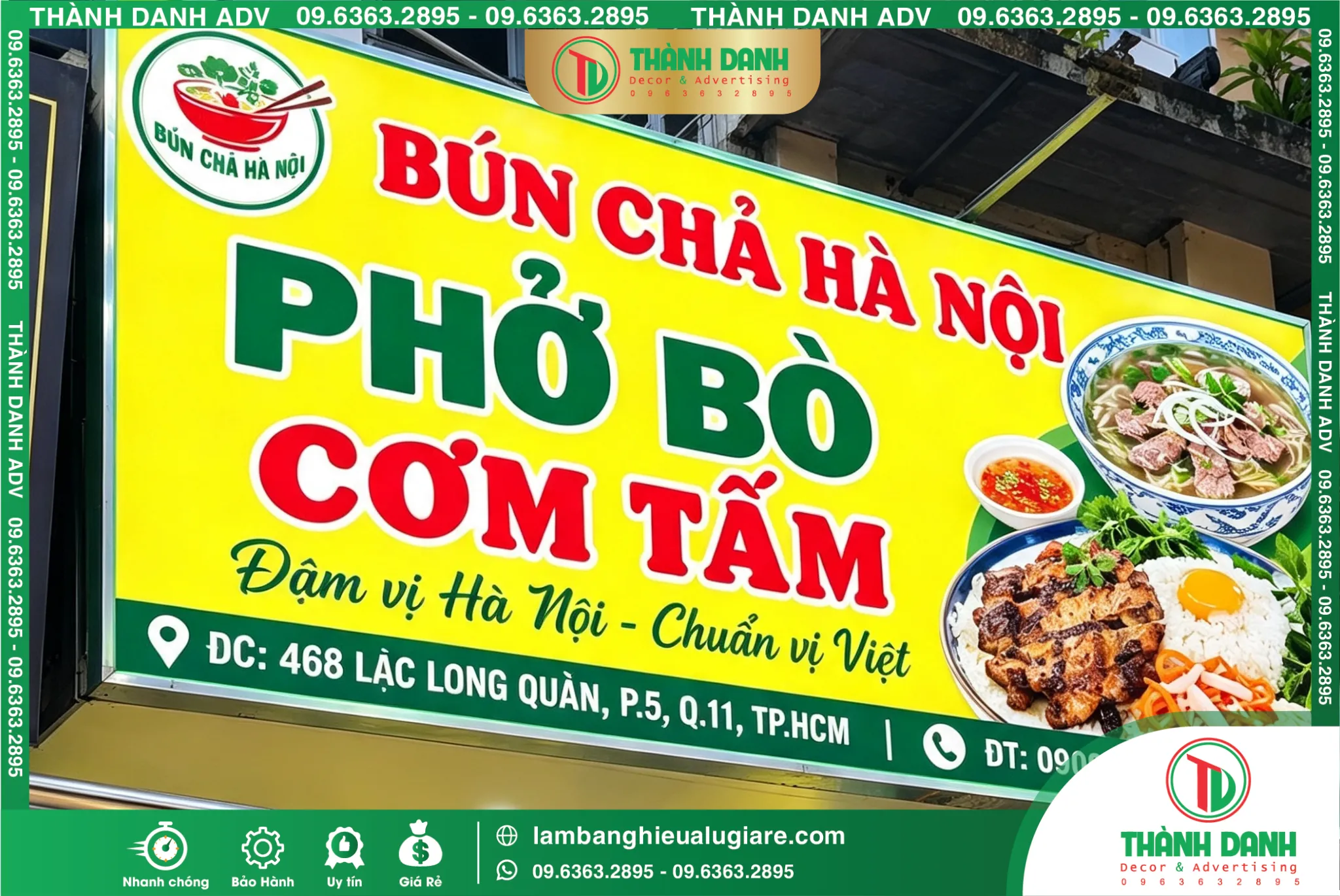 Bảng Bạt Quận 11 Bún Chả Hà Nội – Mẫu Đẹp, Giá Tốt