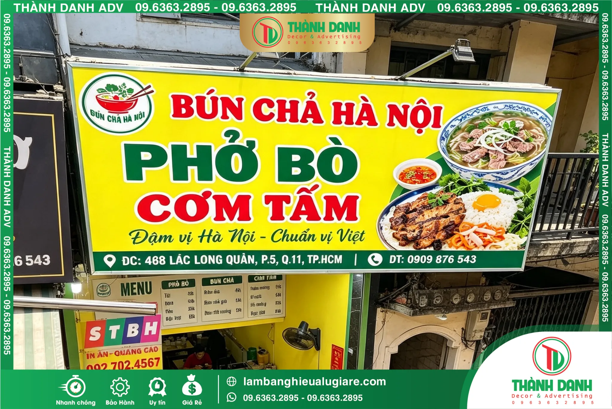 Bảng Bạt Quận 11 Bún Chả Hà Nội – Mẫu Đẹp, Giá Tốt