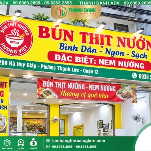 Bảng Bạt Quận 12 Bún Thịt Nướng – Mẫu Đẹp, Giá Tốt