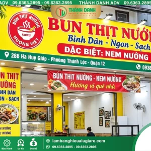 Bảng Bạt Quận 12 Bún Thịt Nướng – Mẫu Đẹp, Giá Tốt