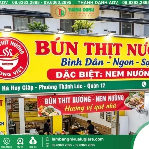 Bảng Bạt Quận 12 Bún Thịt Nướng – Mẫu Đẹp, Giá Tốt