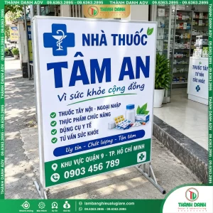 Hộp Đèn Bạt Nhà Thuốc Tâm An In Sắc Nét, LED Nổi Bật