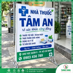 Hộp Đèn Bạt Nhà Thuốc Tâm An In Sắc Nét, LED Nổi Bật