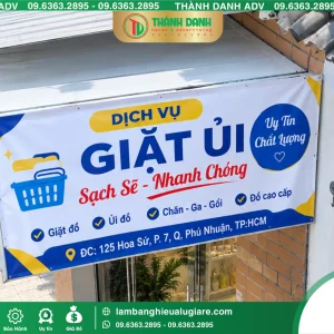 Bảng vẫy bạt quận Phú Nhuận Giặt Ủi Sắc Nét