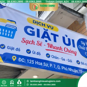 Bảng vẫy bạt quận Phú Nhuận Giặt Ủi Sắc Nét