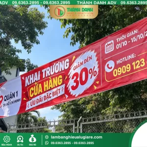 In Bạt Hiflex Quận 1 Khai Trương Cửa Hàng – Mẫu Đẹp, Giá Tốt