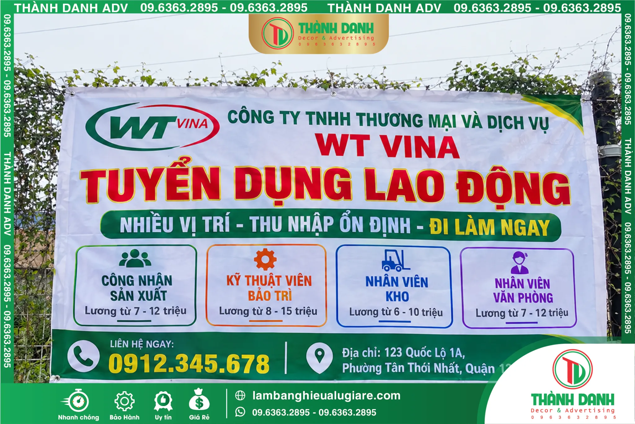 In Bạt Hiflex Quận 12 Tuyển Dụng Lao Động – Mẫu Đẹp, Giá Tốt