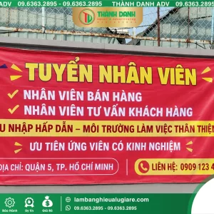 In Bạt Hiflex Quận 5 Tuyển Nhân Viên – Mẫu Đẹp, In Rõ Nét