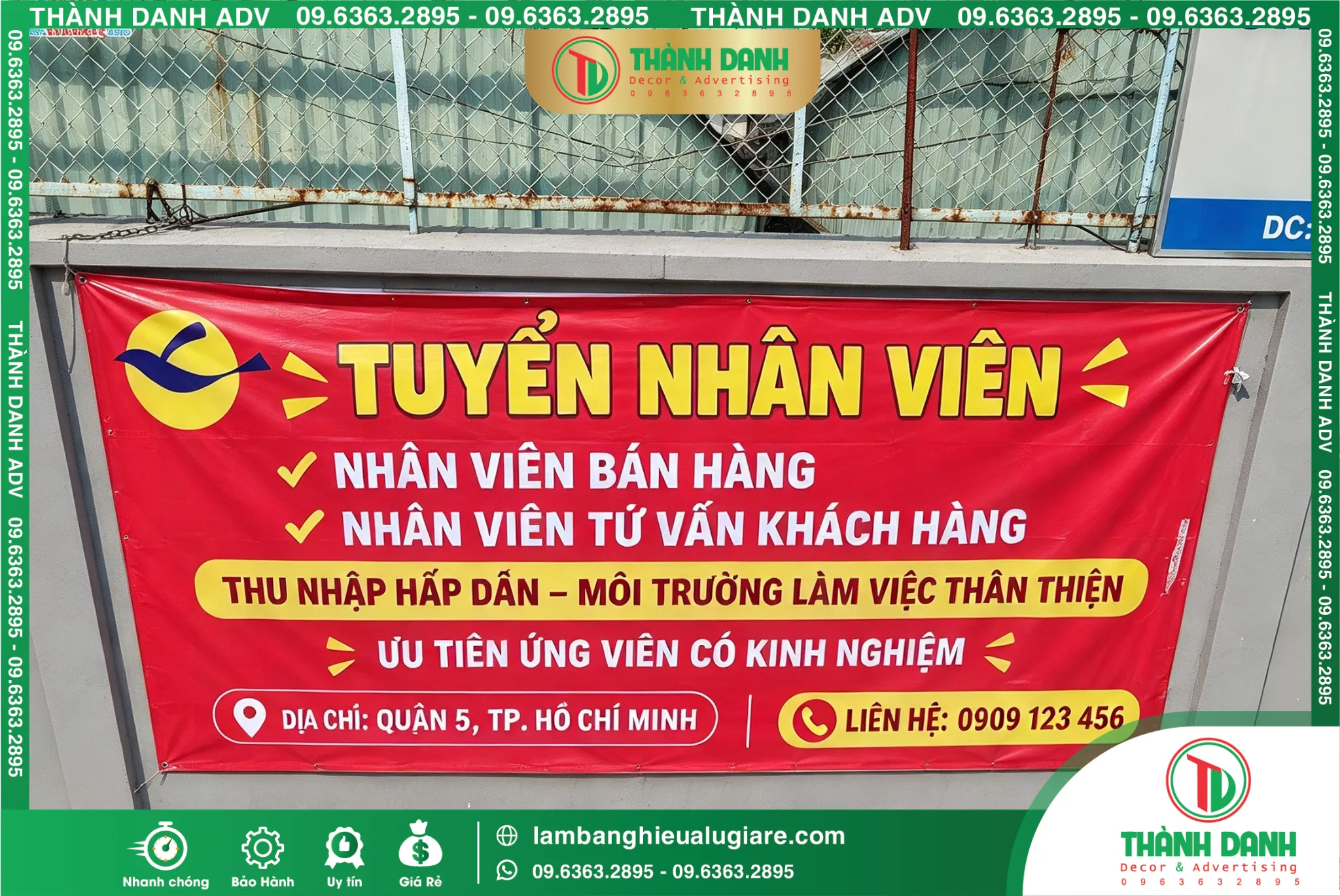 In Bạt Hiflex Quận 5 Tuyển Nhân Viên – Mẫu Đẹp, In Rõ Nét