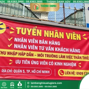 In Bạt Hiflex Quận 5 Tuyển Nhân Viên – Mẫu Đẹp, In Rõ Nét