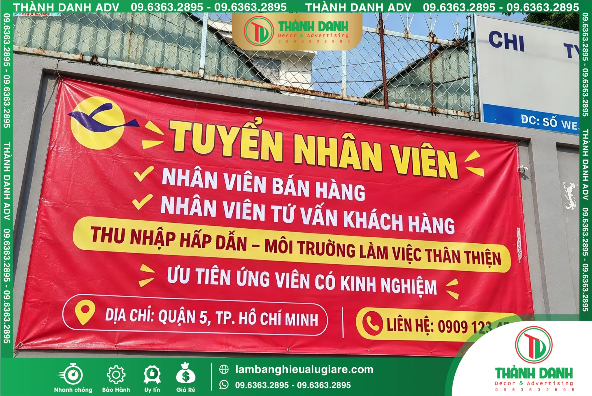 In Bạt Hiflex Quận 5 Tuyển Nhân Viên – Mẫu Đẹp, In Rõ Nét