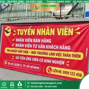 In Bạt Hiflex Quận 5 Tuyển Nhân Viên – Mẫu Đẹp, In Rõ Nét