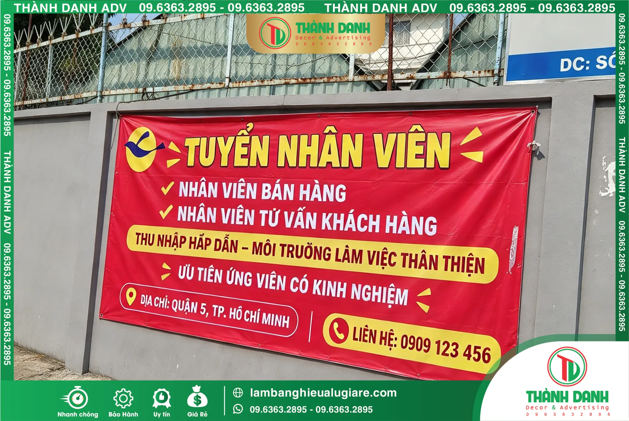 In Bạt Hiflex Quận 5 Tuyển Nhân Viên – Mẫu Đẹp, In Rõ Nét