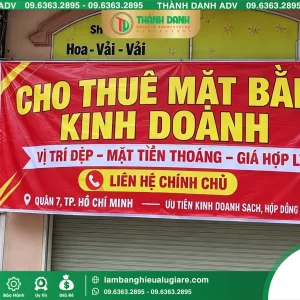 In Bạt Hiflex Quận 7 Cho Thuê Mặt Bằng Giá Rẻ, In Rõ Nét